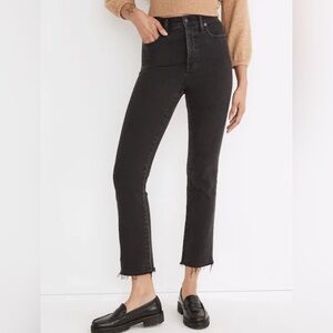 Madewell Black Cali Demi-Bootcut Raw Hem Jeans Size 26